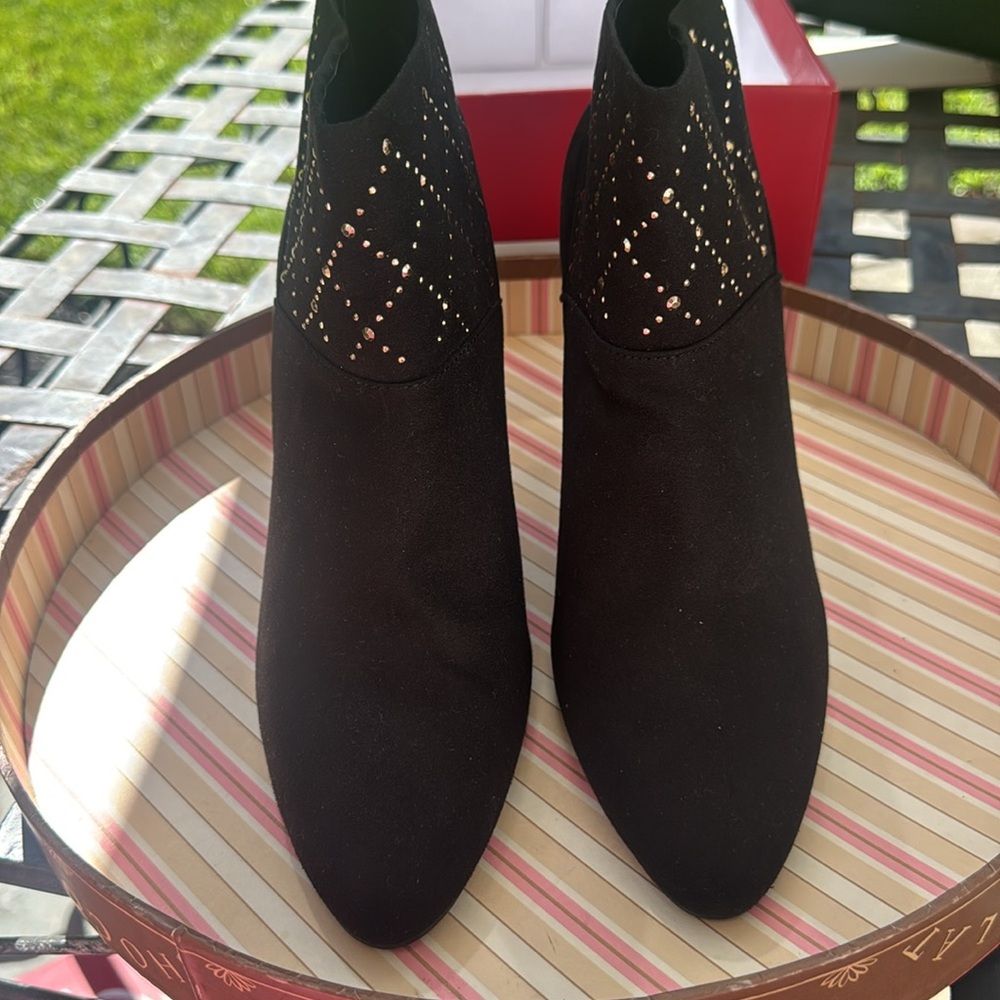 Impo Boots Black Ankle Booties with Studded Detail